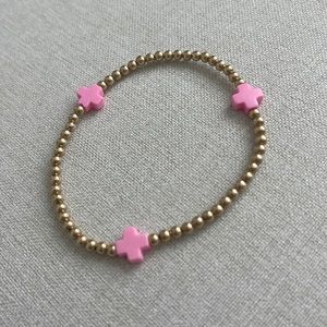 Enewton signature cross gold pattern-  2mm bead bracelet